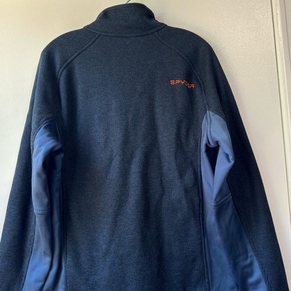 Spyder Men's Outbound 1/4 Zip Sweater Jacket Blue Orange Size L - Picture 8 of 14